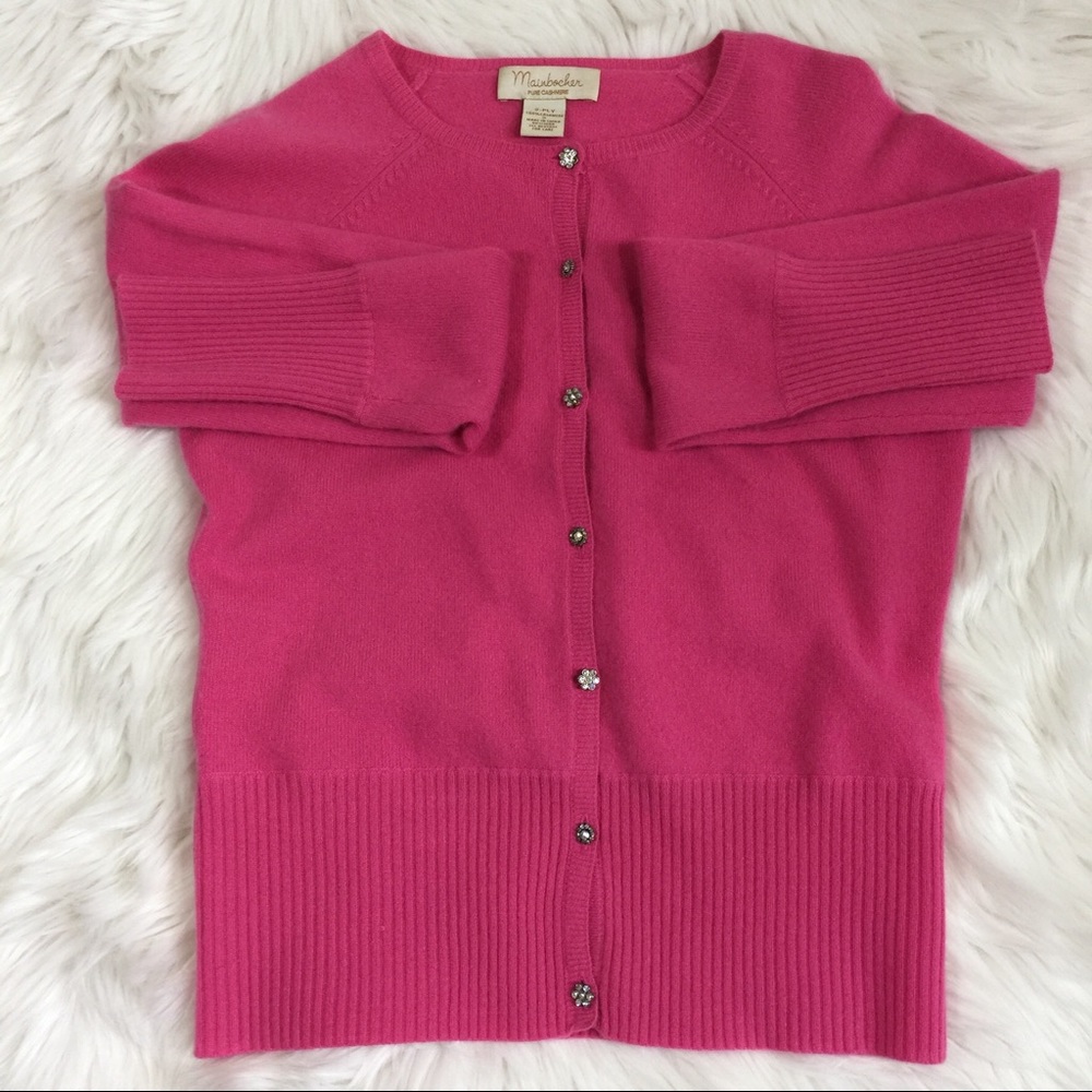 Mainbocher pure cashmere pink sweater